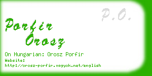 porfir orosz business card